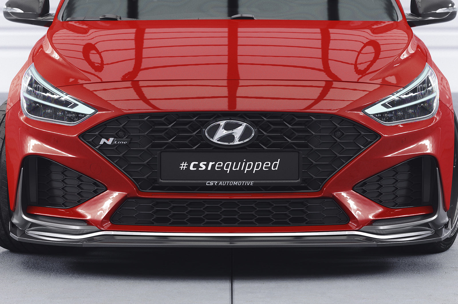CSR Frontspoiler | Cup-Spoilerlippe mit ABE für Hyundai I30 (PD) N / N-Line CSL763-G Glossy schwarz Hochglanz (keine Lackierung erforderlich)