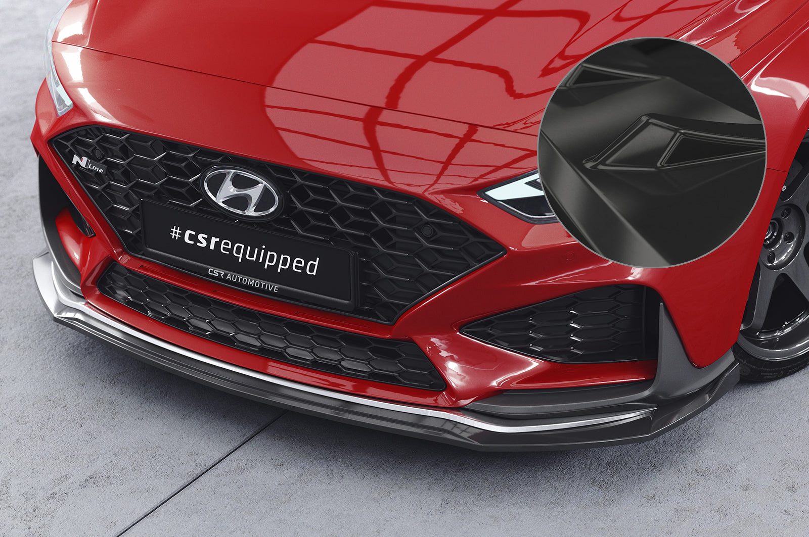 CSR Frontspoiler | Cup-Spoilerlippe mit ABE für Hyundai I30 (PD) N / N-Line CSL763-G Glossy schwarz Hochglanz (keine Lackierung erforderlich)