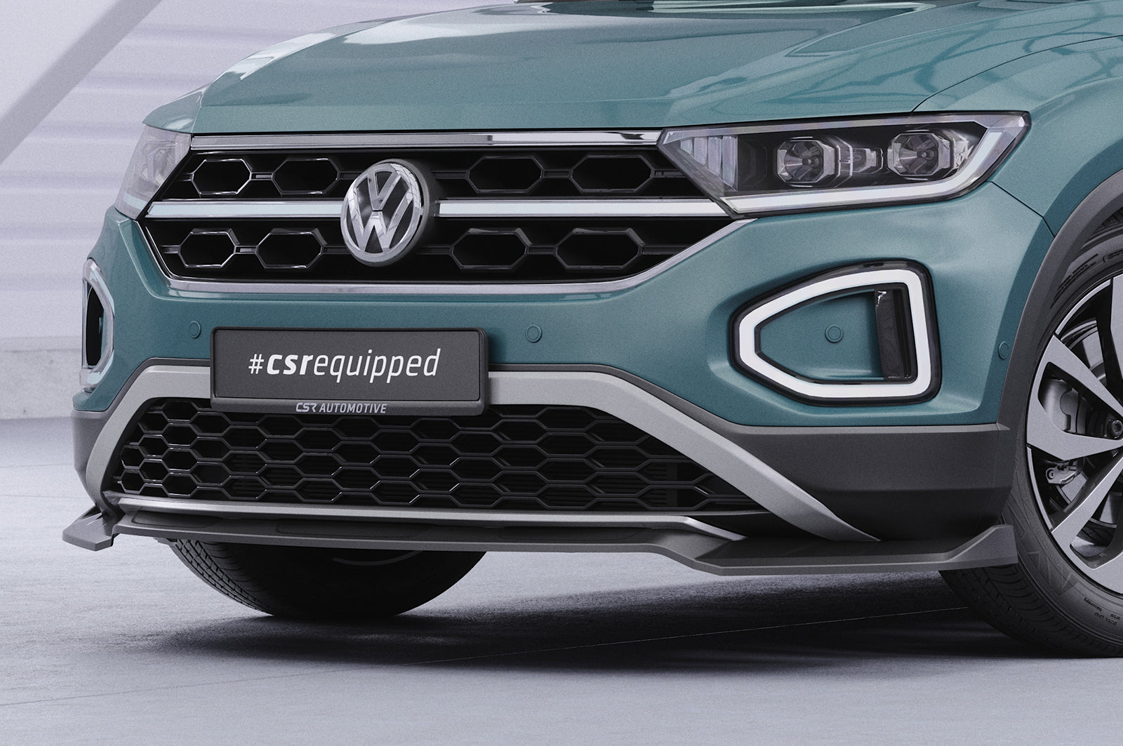 CSR Frontspoiler | Cup-Spoilerlippe mit ABE für VW T-Roc (A1) Facelift CSL766-L Unlackiert roh (Lackierung erforderlich)