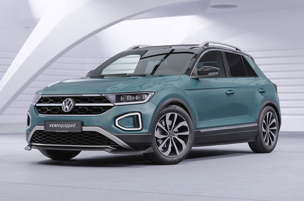 CSR Frontspoiler | Cup-Spoilerlippe mit ABE für VW T-Roc (A1) Facelift CSL766-C Carbon Look Hochglanz (keine Lackierung erforderlich)