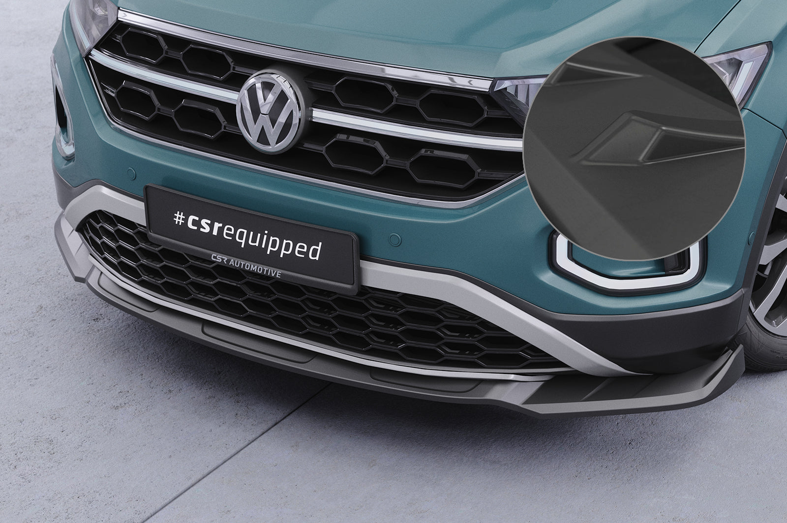 CSR Frontspoiler | Cup-Spoilerlippe mit ABE für VW T-Roc (A1) Facelift CSL766-L Unlackiert roh (Lackierung erforderlich)