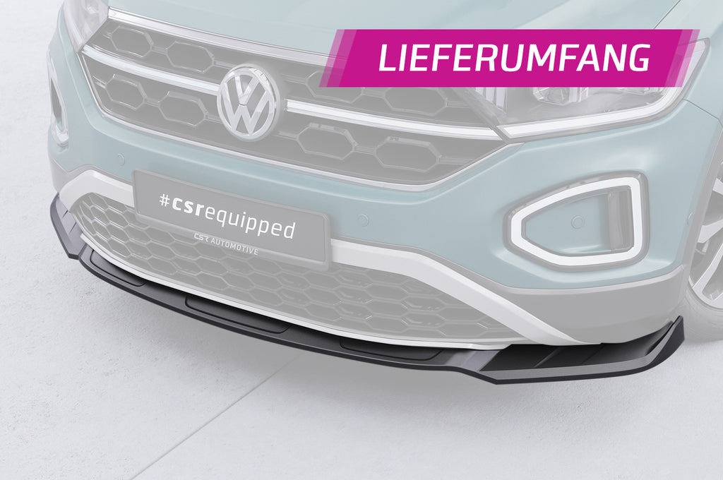 CSR Frontspoiler | Cup-Spoilerlippe mit ABE für VW T-Roc (A1) Facelift CSL766-L Unlackiert roh (Lackierung erforderlich)