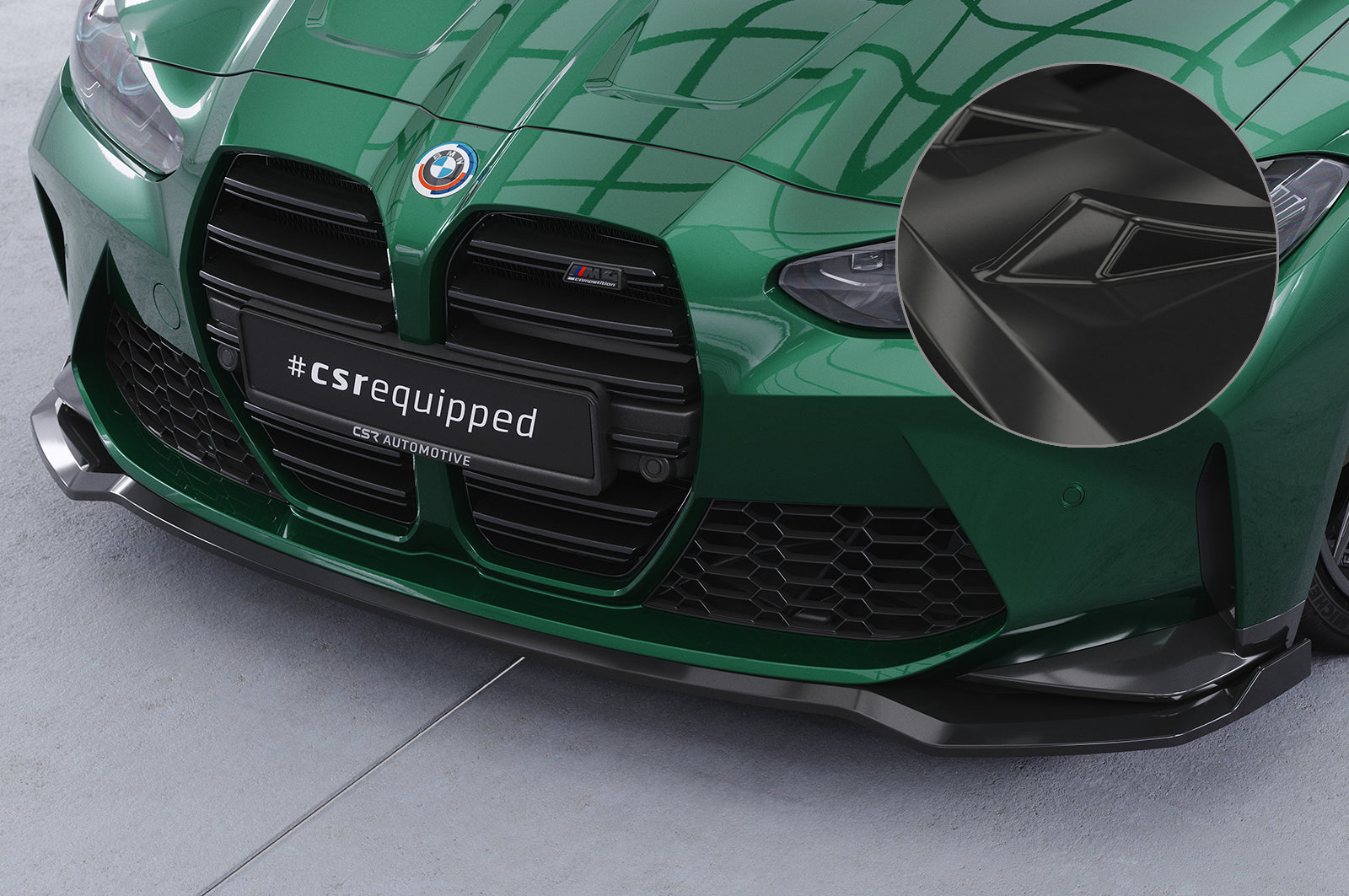 CSR Frontspoiler | Cup-Spoilerlippe mit ABE für BMW M3 (G80/G81) / M4 (G82/G83) CSL769-G Glossy schwarz Hochglanz (keine Lackierung erforderlich)