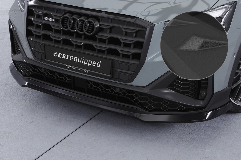 CSR Frontspoiler | Cup-Spoilerlippe mit ABE für Audi Q2 (Typ GA) S-Line CSL771-S Strukturiert schwarz matt (keine Lackierung erforderlich)