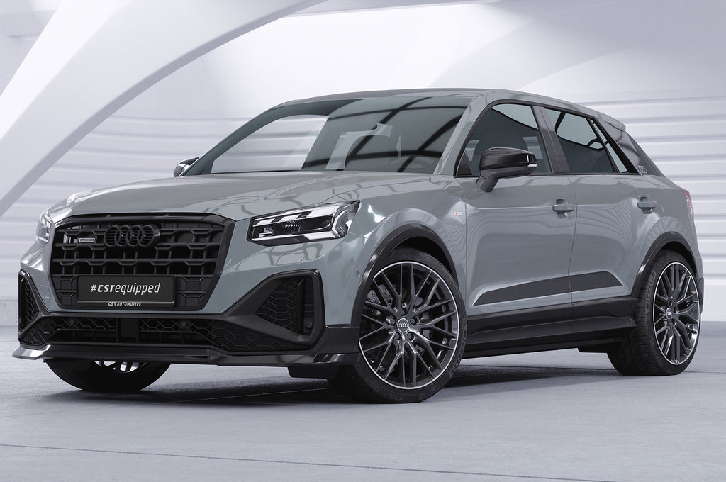 CSR Frontspoiler | Cup-Spoilerlippe mit ABE für Audi Q2 (Typ GA) S-Line CSL771-G Glossy schwarz Hochglanz (keine Lackierung erforderlich)