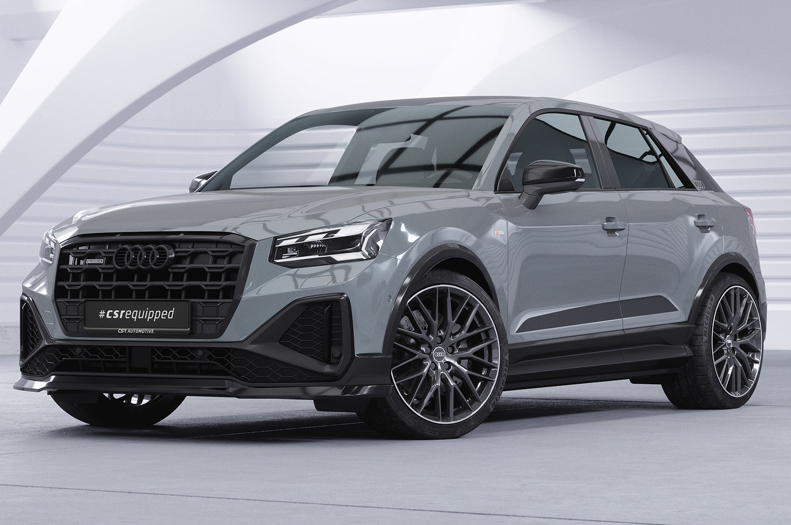 CSR Frontspoiler | Cup-Spoilerlippe mit ABE für Audi Q2 (Typ GA) S-Line CSL771-S Strukturiert schwarz matt (keine Lackierung erforderlich)