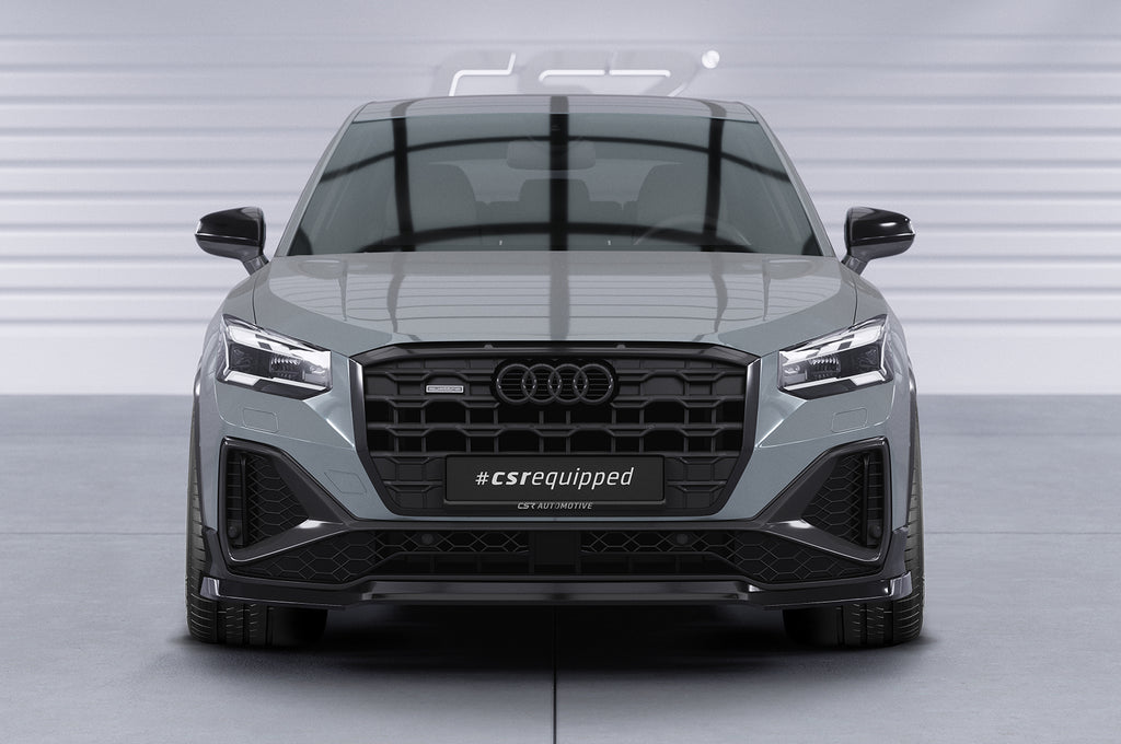 CSR Frontspoiler | Cup-Spoilerlippe mit ABE für Audi Q2 (Typ GA) S-Line CSL771-G Glossy schwarz Hochglanz (keine Lackierung erforderlich)