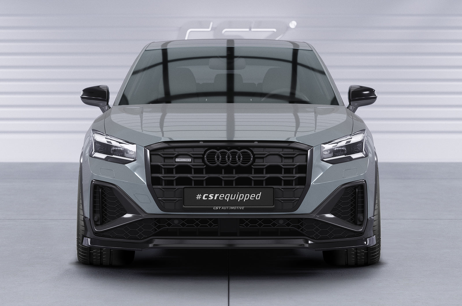 CSR Frontspoiler | Cup-Spoilerlippe mit ABE für Audi Q2 (Typ GA) S-Line CSL771-G Glossy schwarz Hochglanz (keine Lackierung erforderlich)