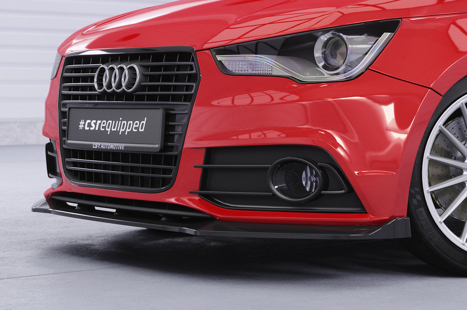 CSR Frontspoiler | Cup-Spoilerlippe mit ABE für Audi A1 (8X) S-Line CSL773-G Glossy schwarz Hochglanz (keine Lackierung erforderlich)