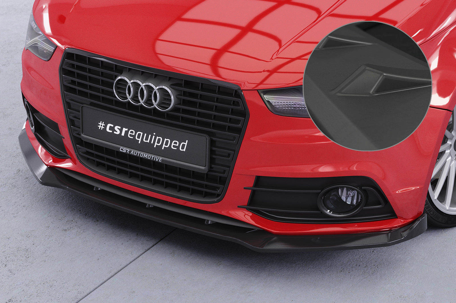 CSR Frontspoiler | Cup-Spoilerlippe mit ABE für Audi A1 (8X) S-Line CSL773-L Unlackiert roh (Lackierung erforderlich)
