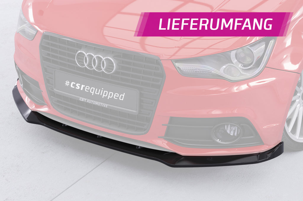 CSR Frontspoiler | Cup-Spoilerlippe mit ABE für Audi A1 (8X) S-Line CSL773-G Glossy schwarz Hochglanz (keine Lackierung erforderlich)