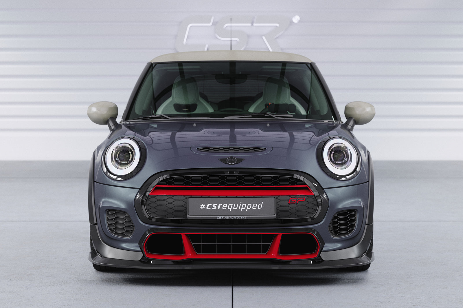 CSR Frontspoiler | Cup-Spoilerlippe mit ABE für Mini F56 JCW GP CSL774-G Glossy schwarz Hochglanz (keine Lackierung erforderlich)