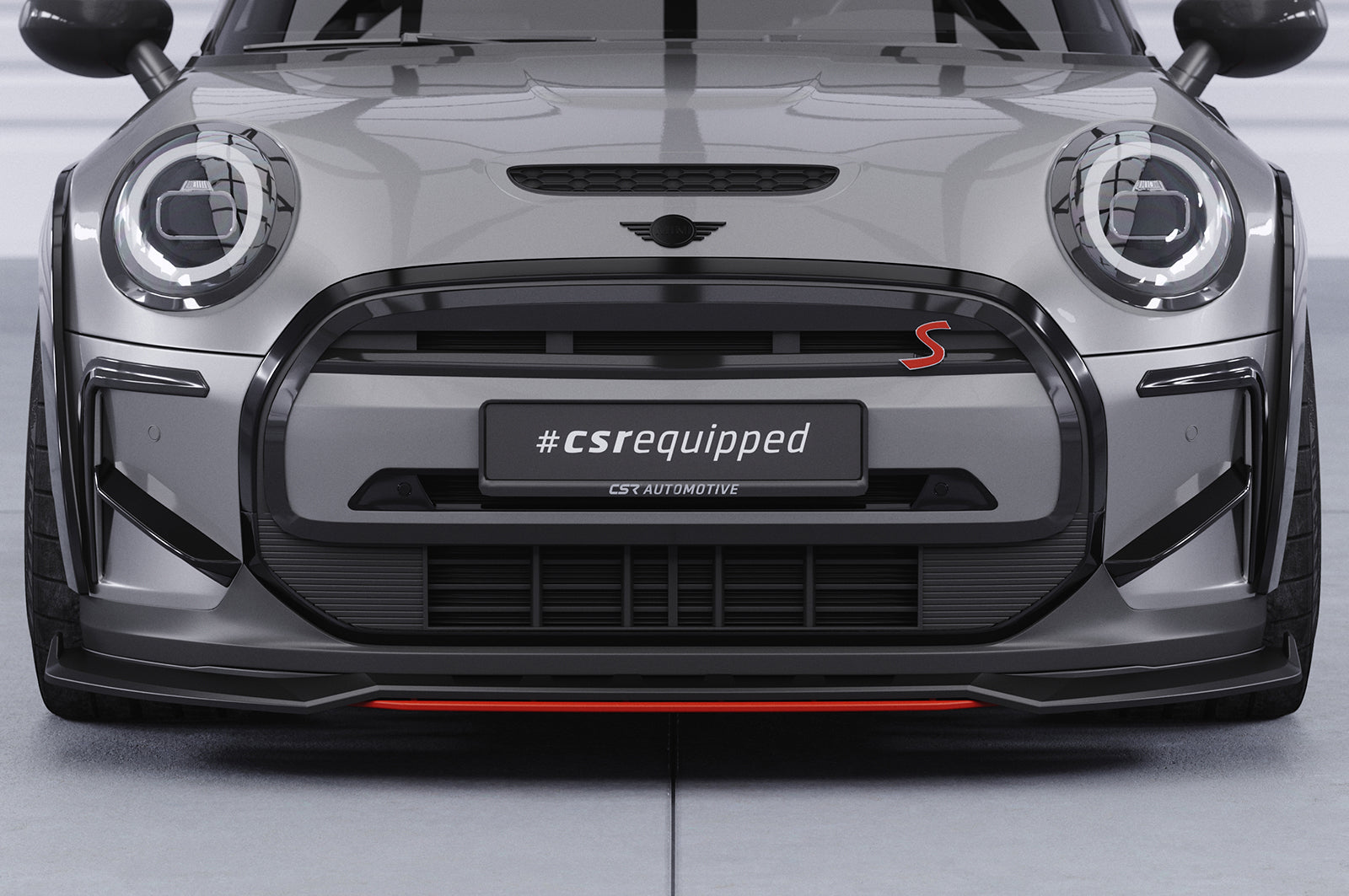 CSR Frontspoiler | Cup-Spoilerlippe mit ABE für Mini F56 Cooper SE CSL775-S Strukturiert schwarz matt (keine Lackierung erforderlich)