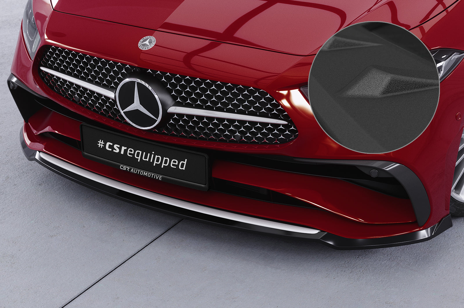CSR Frontspoiler | Cup-Spoilerlippe mit ABE für Mercedes-Benz CSL (C257) CSL779-S Strukturiert schwarz matt (keine Lackierung erforderlich)