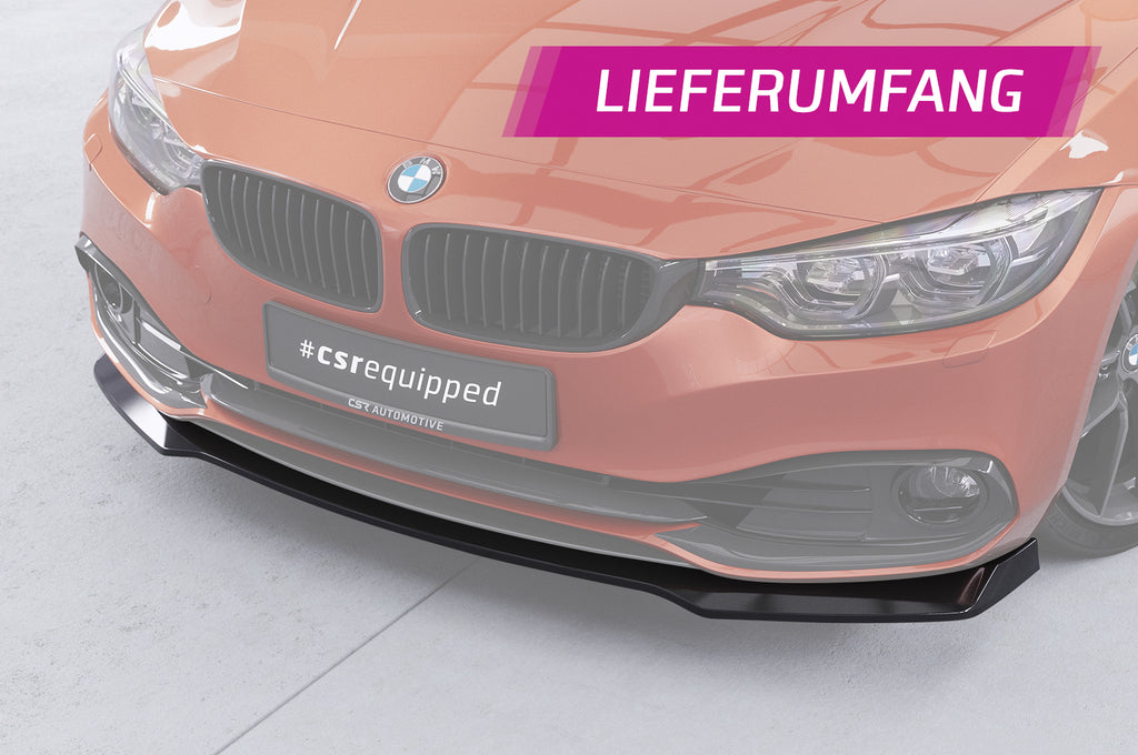 CSR Frontspoiler | Cup-Spoilerlippe mit ABE für BMW 4er F36 Gran Coupe CSL781-S Strukturiert schwarz matt (keine Lackierung erforderlich)