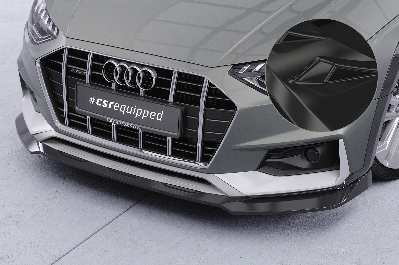 CSR Frontspoiler | Cup-Spoilerlippe mit ABE für Audi A4 B9 (Typ 8W) Allroad CSL783-G Glossy schwarz Hochglanz (keine Lackierung erforderlich)
