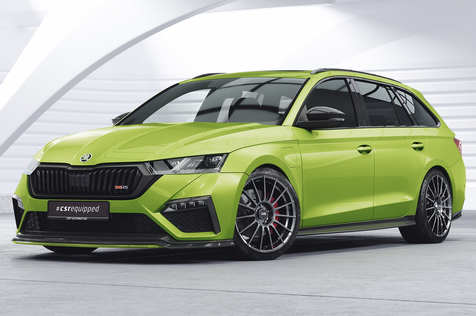CSR Frontspoiler | Cup-Spoilerlippe mit ABE für Skoda Octavia 4 RS CSL784-C Carbon Look Hochglanz (keine Lackierung erforderlich)