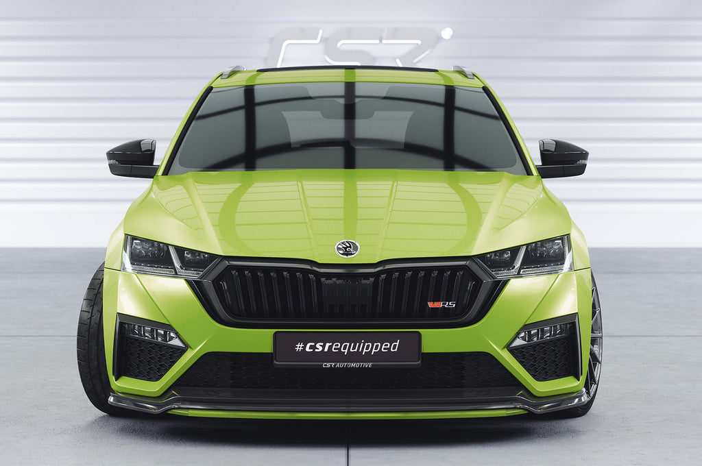 CSR Frontspoiler | Cup-Spoilerlippe mit ABE für Skoda Octavia 4 RS CSL784-C Carbon Look Hochglanz (keine Lackierung erforderlich)