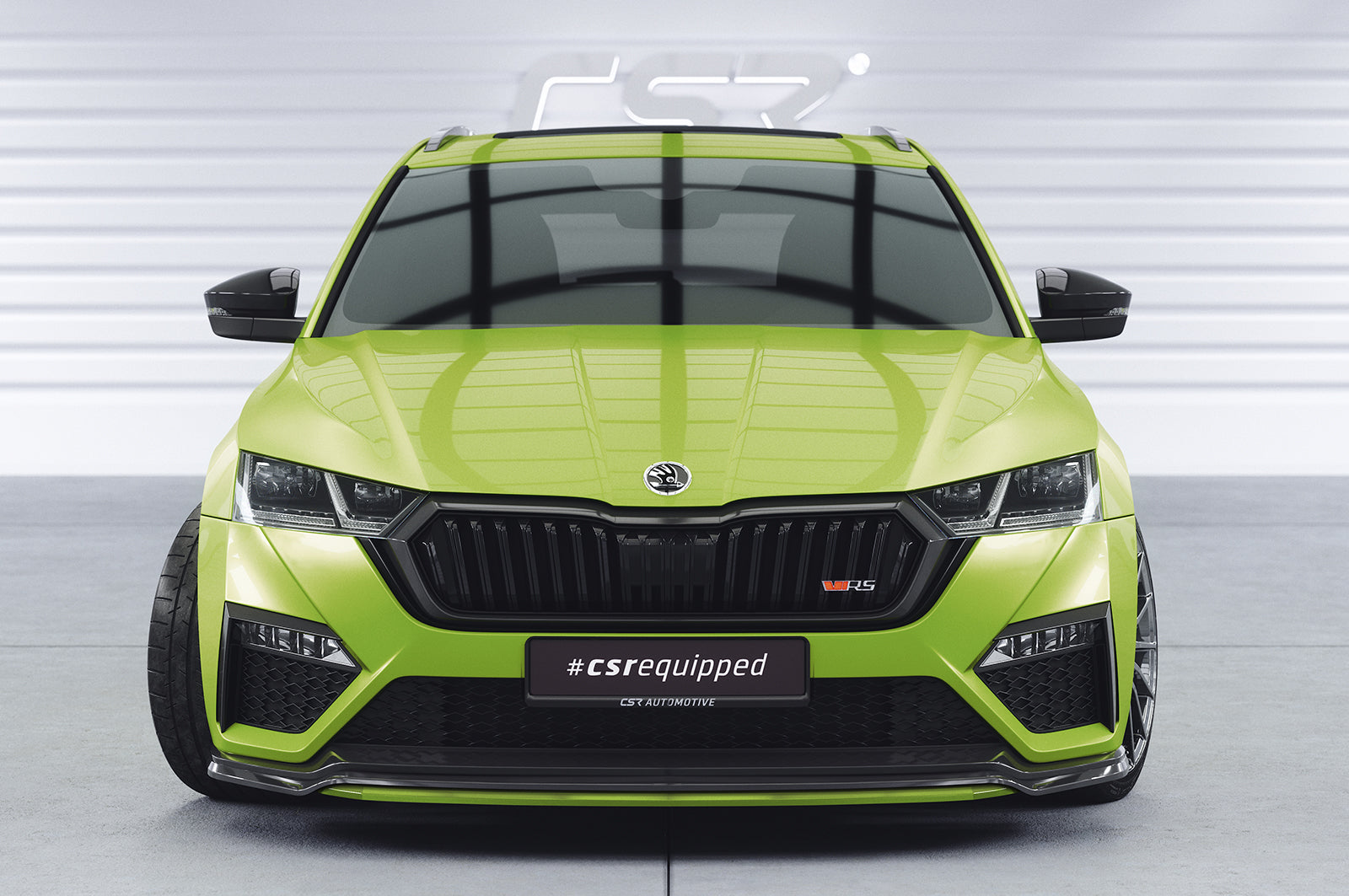 CSR Frontspoiler | Cup-Spoilerlippe mit ABE für Skoda Octavia 4 RS CSL784-G Glossy schwarz Hochglanz (keine Lackierung erforderlich)