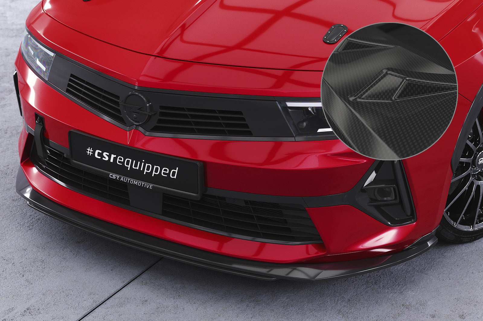 CSR Frontspoiler | Cup-Spoilerlippe mit ABE für Opel Astra L CSL785-C Carbon Look Hochglanz (keine Lackierung erforderlich)