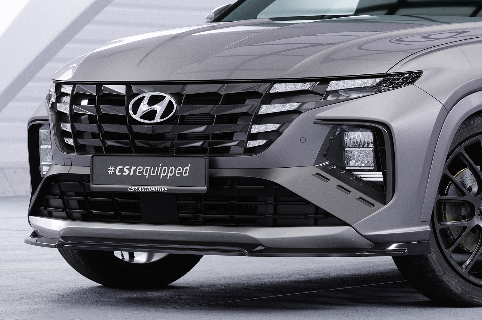 CSR Frontspoiler | Cup-Spoilerlippe mit ABE für Hyundai Tucson 4 (NX4) N-Line CSL795-C Carbon Look Hochglanz (keine Lackierung erforderlich)