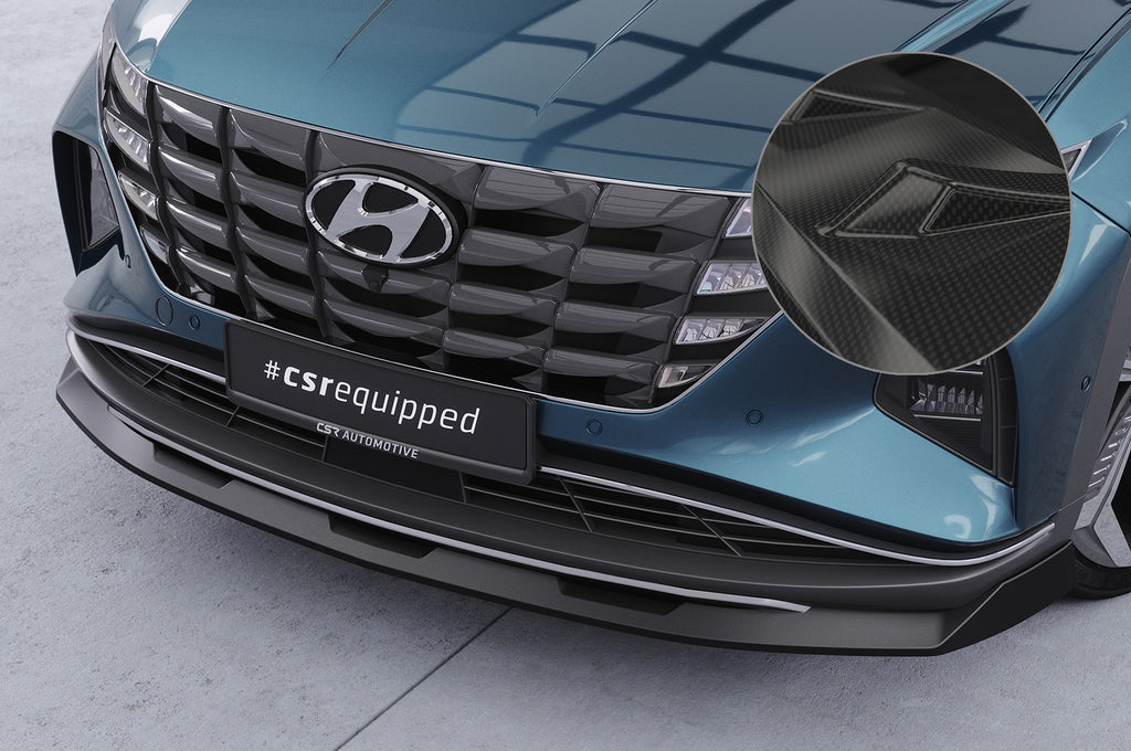 CSR Frontspoiler | Cup-Spoilerlippe mit ABE für Hyundai Tucson 4 (NX4) CSL796-C Carbon Look Hochglanz (keine Lackierung erforderlich)