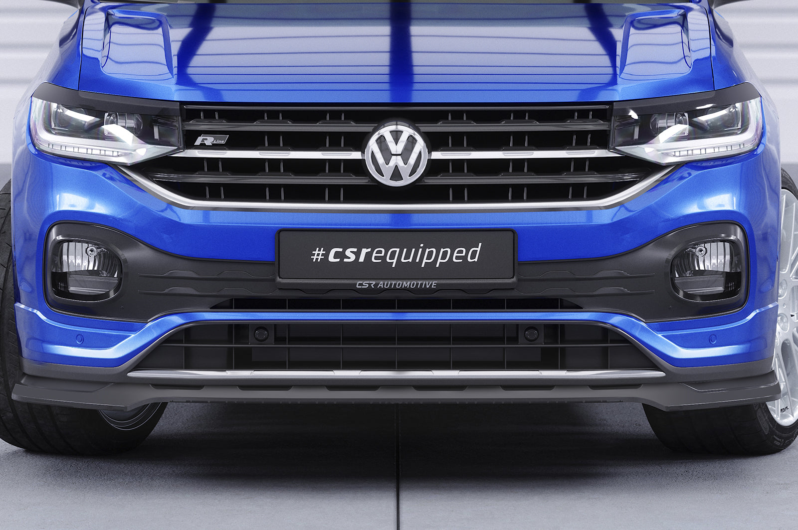 CSR Frontspoiler | Cup-Spoilerlippe mit ABE für VW T-Cross (Typ C1) CSL805-S Strukturiert schwarz matt (keine Lackierung erforderlich)