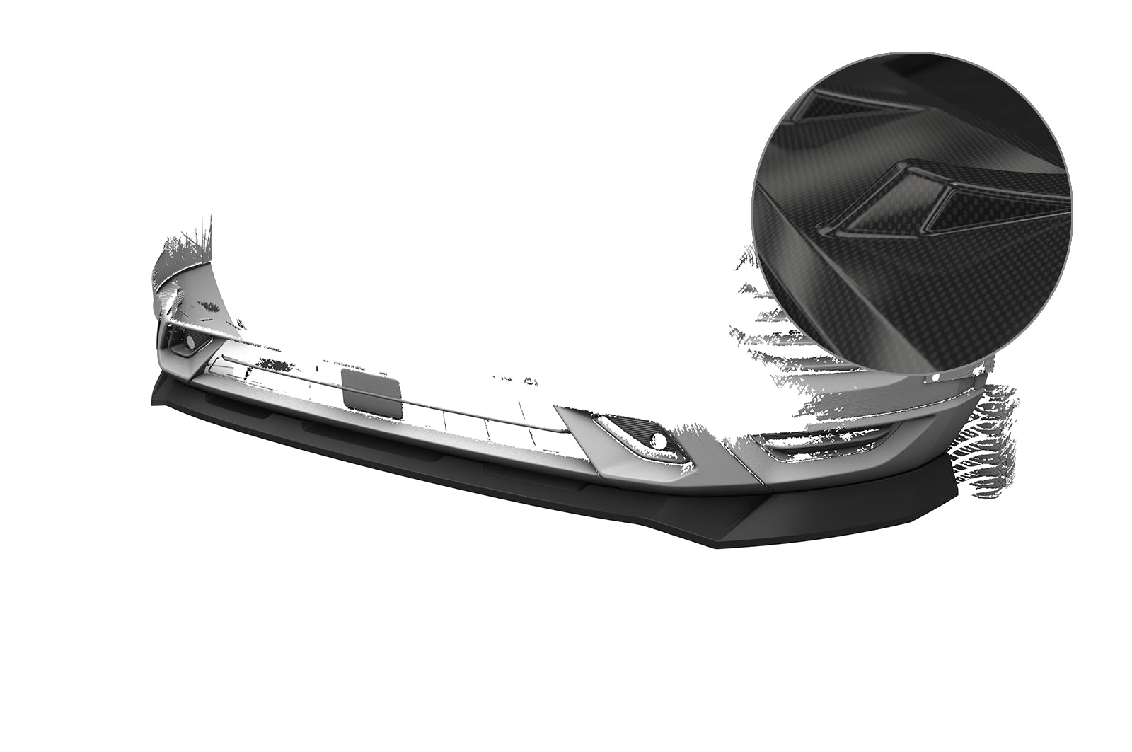 CSR Frontspoiler | Cup-Spoilerlippe mit ABE für Seat Ateca (Typ 5FP, KH7) FR CSL808-C Carbon Look Hochglanz (keine Lackierung erforderlich)