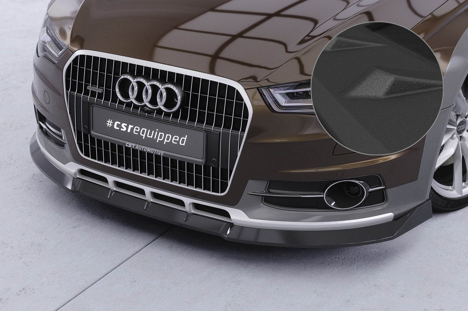 CSR Frontspoiler | Cup-Spoilerlippe mit ABE für Audi A6 C7 (Typ 4G) Allroad CSL809-S Strukturiert schwarz matt (keine Lackierung erforderlich)