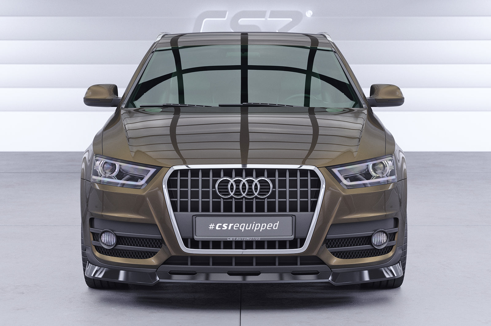 CSR Frontspoiler | Cup-Spoilerlippe mit ABE für Audi Q3 (8U) CSL810-C Carbon Look Hochglanz (keine Lackierung erforderlich)