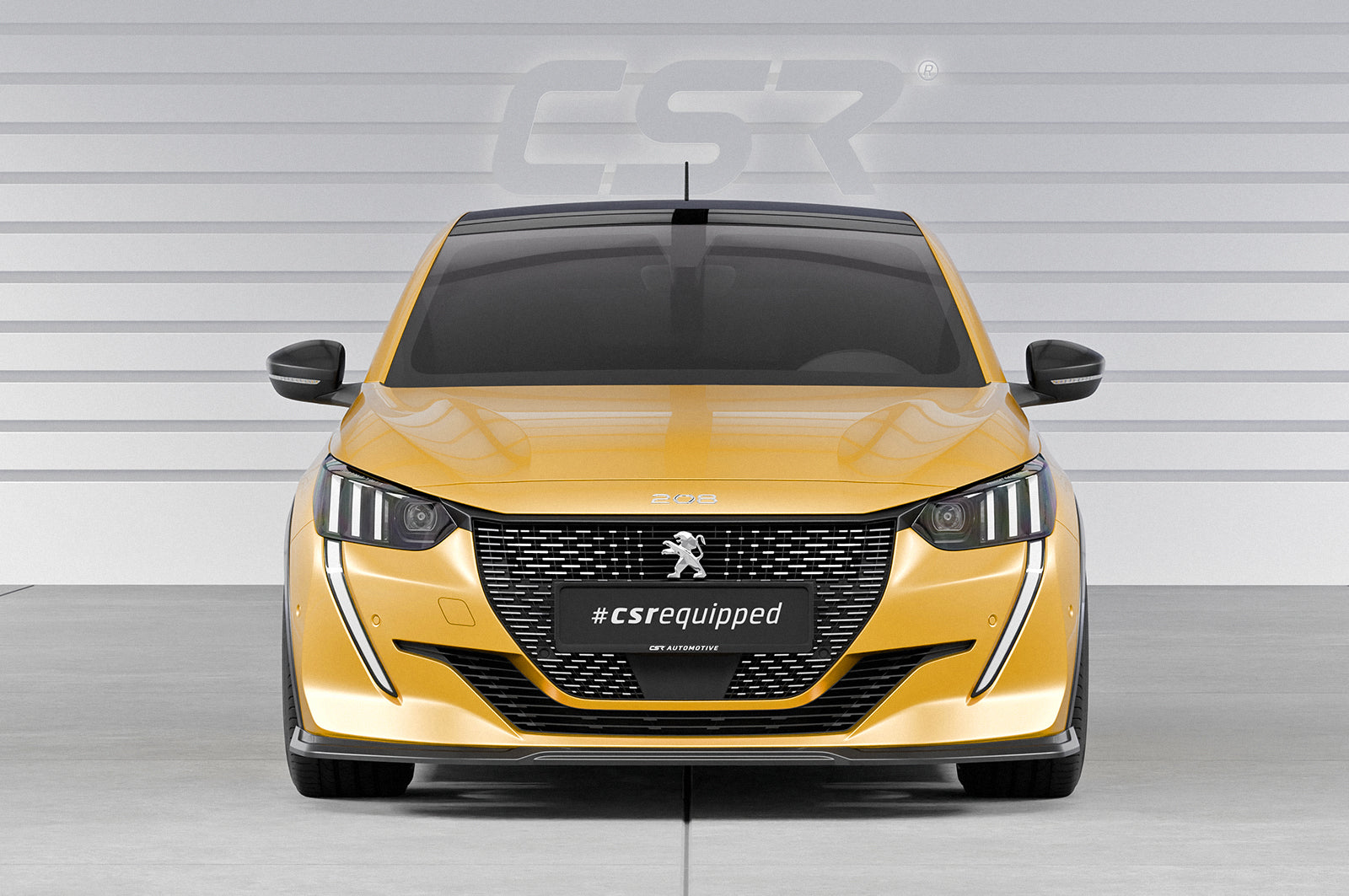 CSR Frontspoiler | Cup-Spoilerlippe mit ABE für Peugeot 208 II GT / GT-Line CSL811-C Carbon Look Hochglanz (keine Lackierung erforderlich)