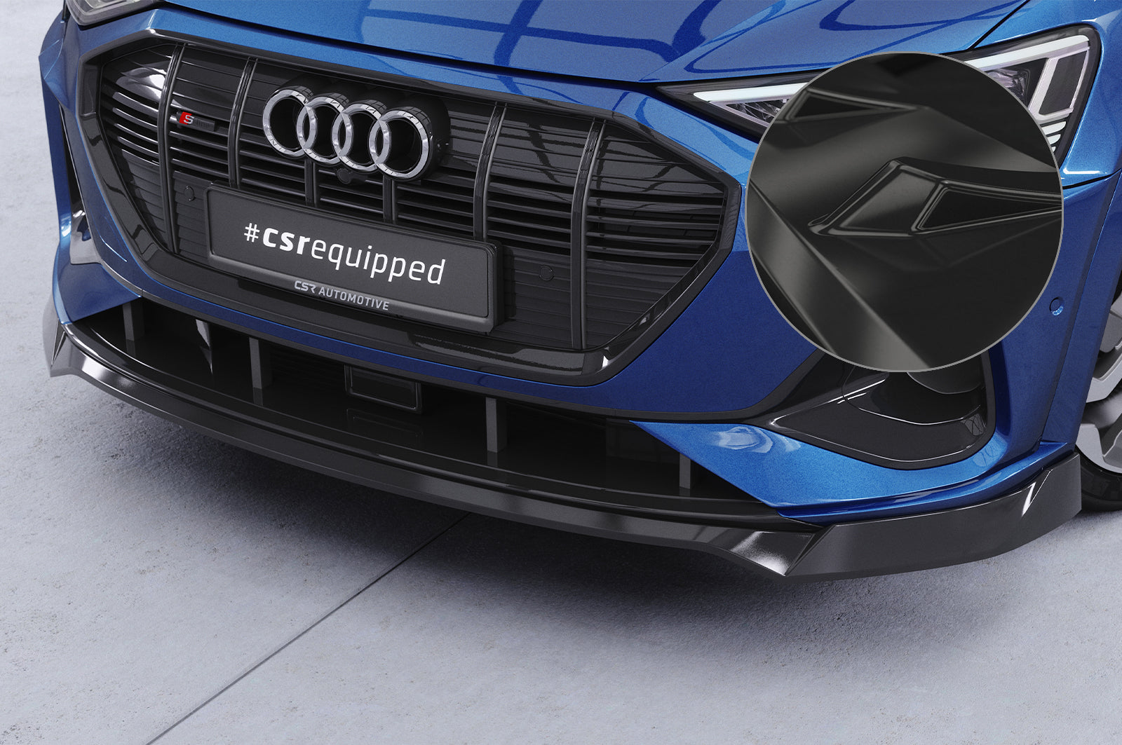 CSR Frontspoiler | Cup-Spoilerlippe mit ABE für Audi e-tron GE CSL817-G Glossy schwarz Hochglanz (keine Lackierung erforderlich)