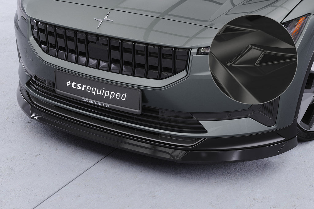 CSR Frontspoiler | Cup-Spoilerlippe mit ABE für Polestar 2 CSL822-G Glossy schwarz Hochglanz (keine Lackierung erforderlich)