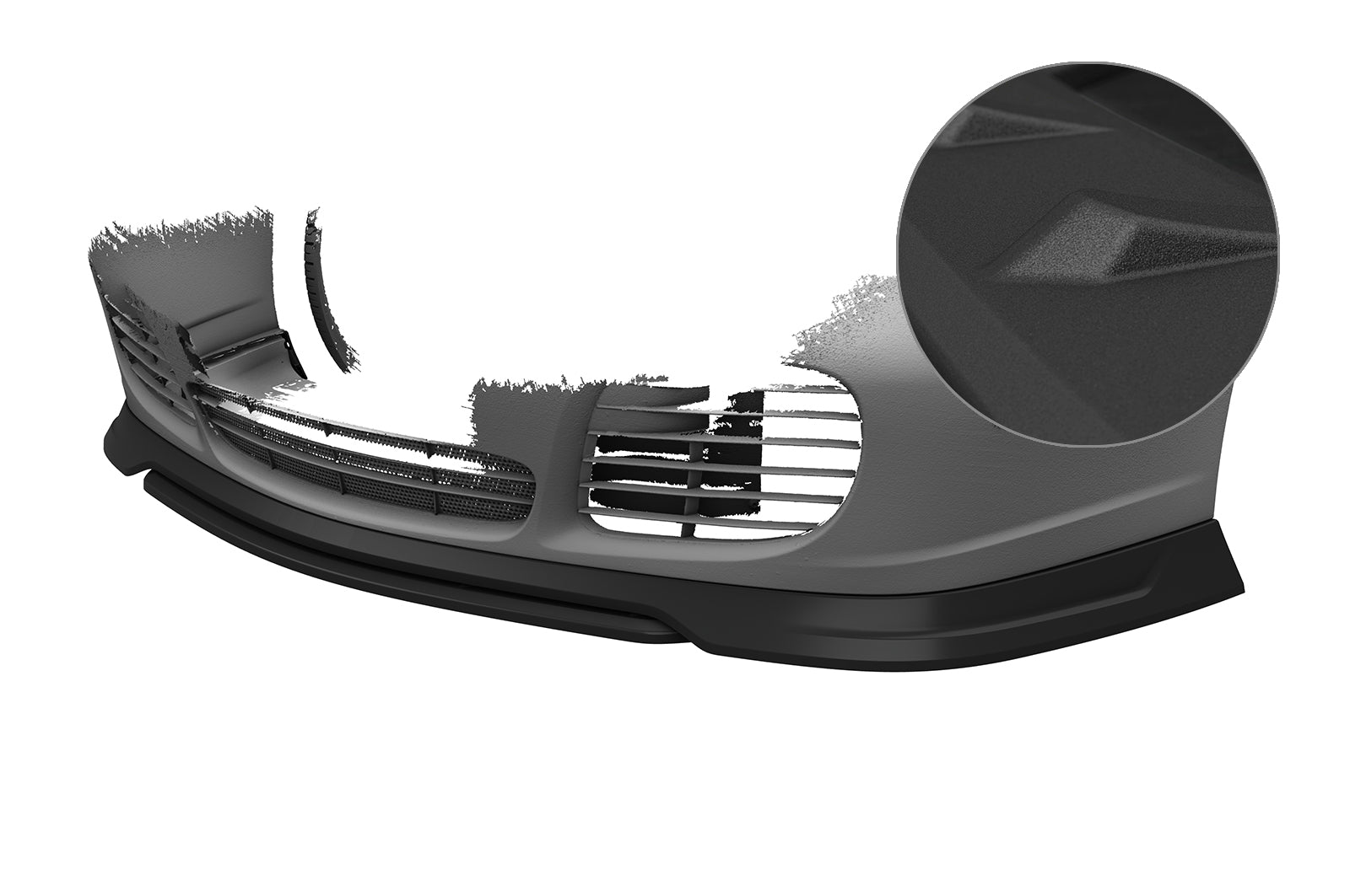 CSR Frontspoiler | Cup-Spoilerlippe mit ABE für Porsche 911/996 CSL831-S Strukturiert schwarz matt (keine Lackierung erforderlich)