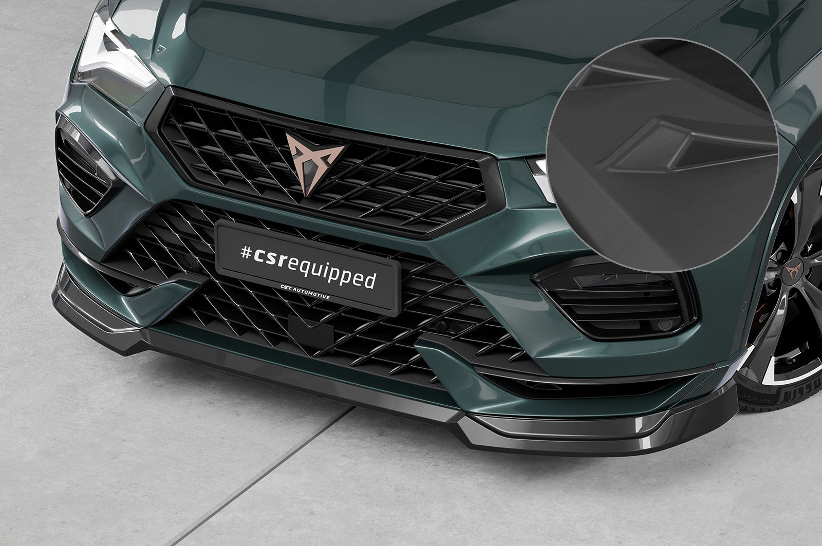 CSR Frontspoiler | Cup-Spoilerlippe mit ABE für Cupra Ateca (Typ 5FP, KH7) CSL842-L Unlackiert roh (Lackierung erforderlich)