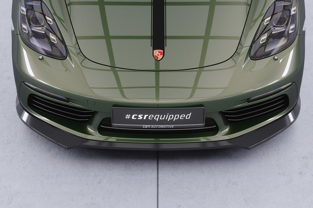 CSR Frontspoiler | Cup-Spoilerlippe mit ABE für Porsche 718 Boxster 982 / 718 Cayman 982 CSL853-L Unlackiert roh (Lackierung erforderlich)