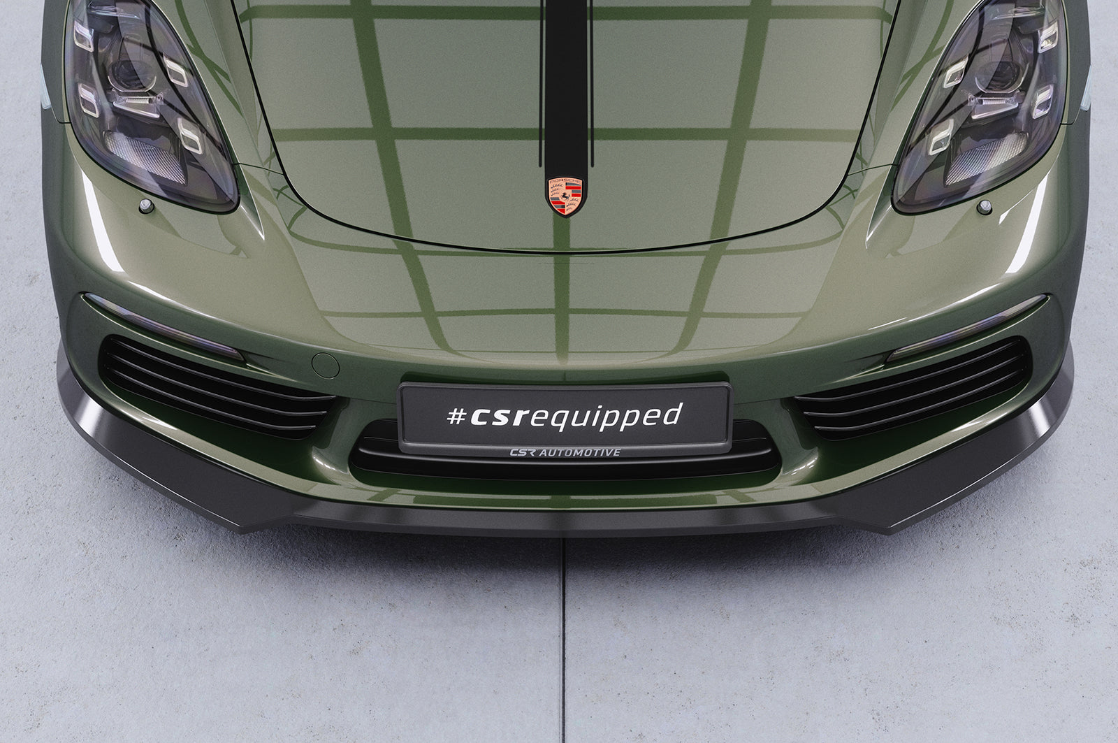 CSR Frontspoiler | Cup-Spoilerlippe mit ABE für Porsche 718 Boxster 982 / 718 Cayman 982 CSL853-L Unlackiert roh (Lackierung erforderlich)