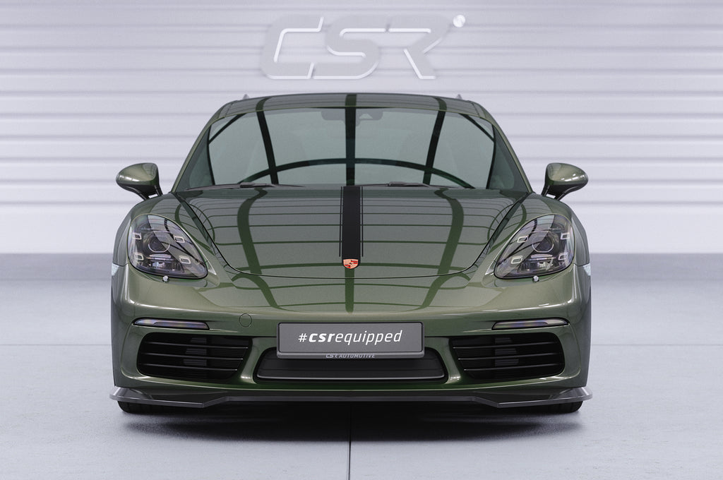 CSR Frontspoiler | Cup-Spoilerlippe mit ABE für Porsche 718 Boxster 982 / 718 Cayman 982 CSL853-L Unlackiert roh (Lackierung erforderlich)