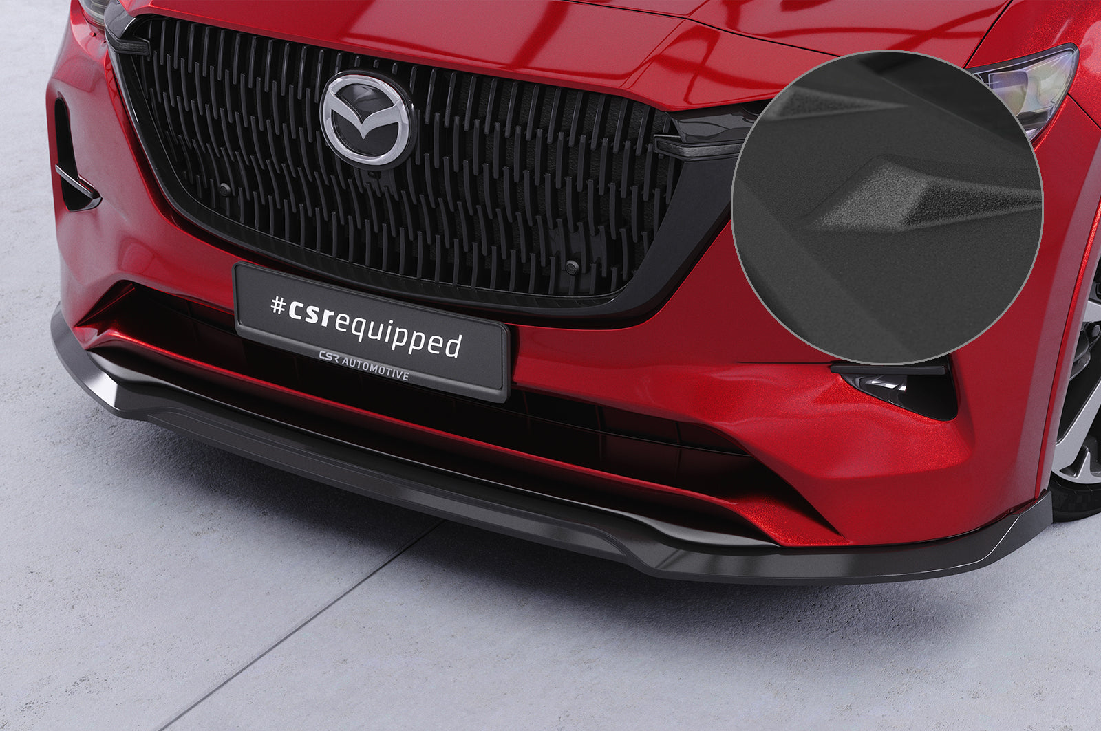 CSR Frontspoiler | Cup-Spoilerlippe mit ABE für Mazda CX-60/ CX-80 CSL862-S Strukturiert schwarz matt (keine Lackierung erforderlich)