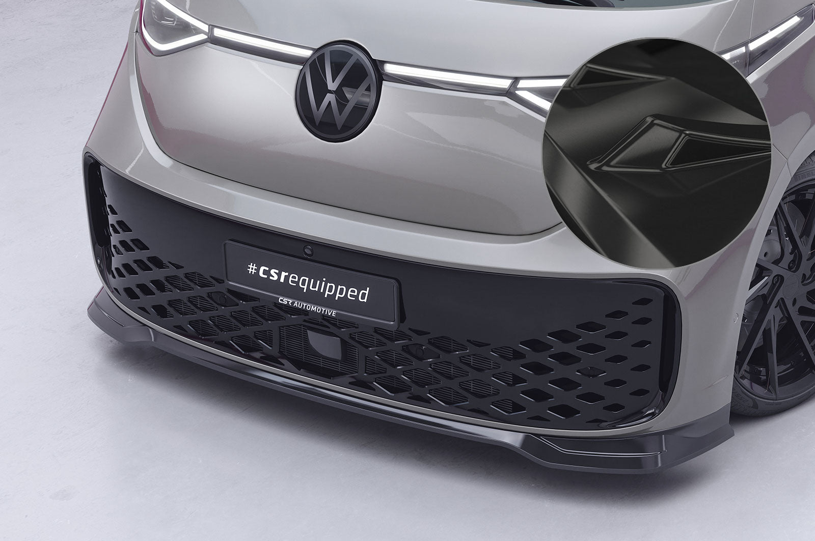 CSR Frontspoiler | Cup-Spoilerlippe mit ABE für VW ID. Buzz CSL875-G Glossy schwarz Hochglanz (keine Lackierung erforderlich)