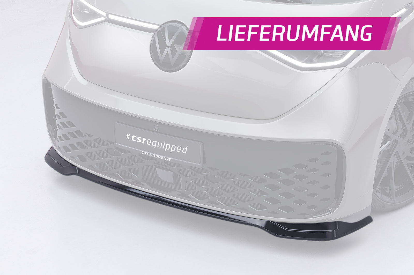 CSR Frontspoiler | Cup-Spoilerlippe mit ABE für VW ID. Buzz CSL875-G Glossy schwarz Hochglanz (keine Lackierung erforderlich)