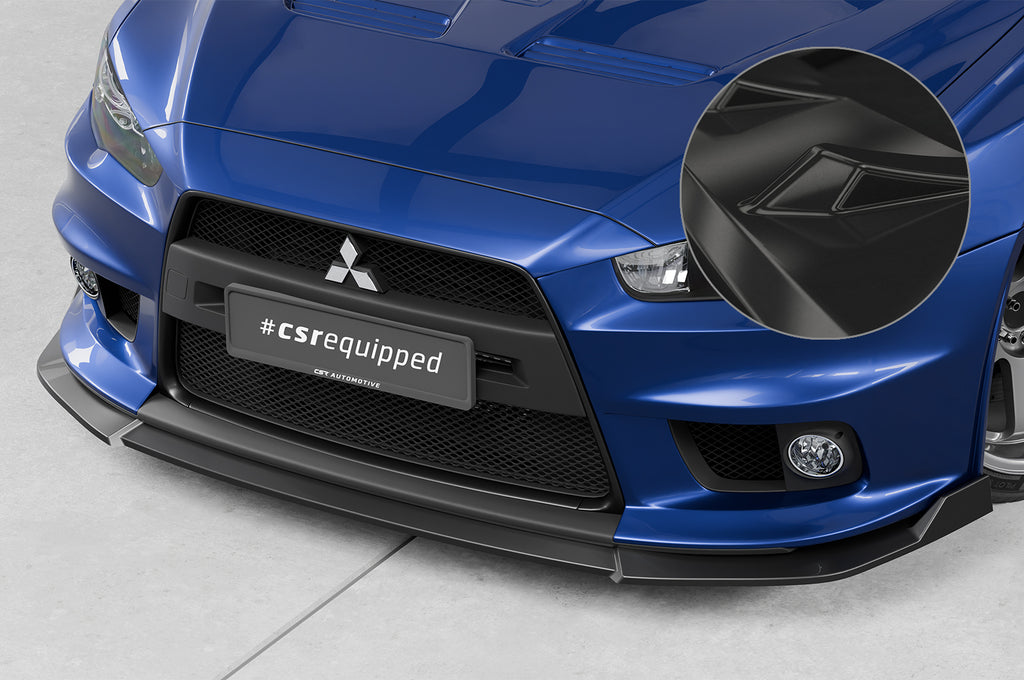 CSR Frontspoiler | Cup-Spoilerlippe mit ABE für Mitsubishi Lancer Evolution X CSL887-G Glossy schwarz Hochglanz (keine Lackierung erforderlich)