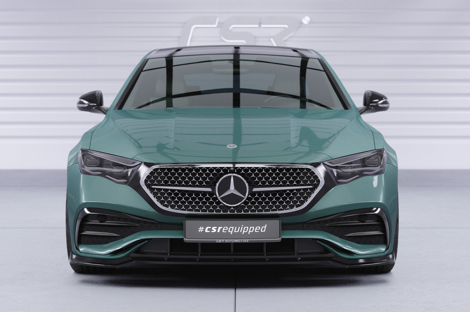 CSR Frontspoiler | Cup-Spoilerlippe mit ABE für Mercedes Benz E-Klasse W214 / S214 CSL888-G Glossy schwarz Hochglanz (keine Lackierung erforderlich)