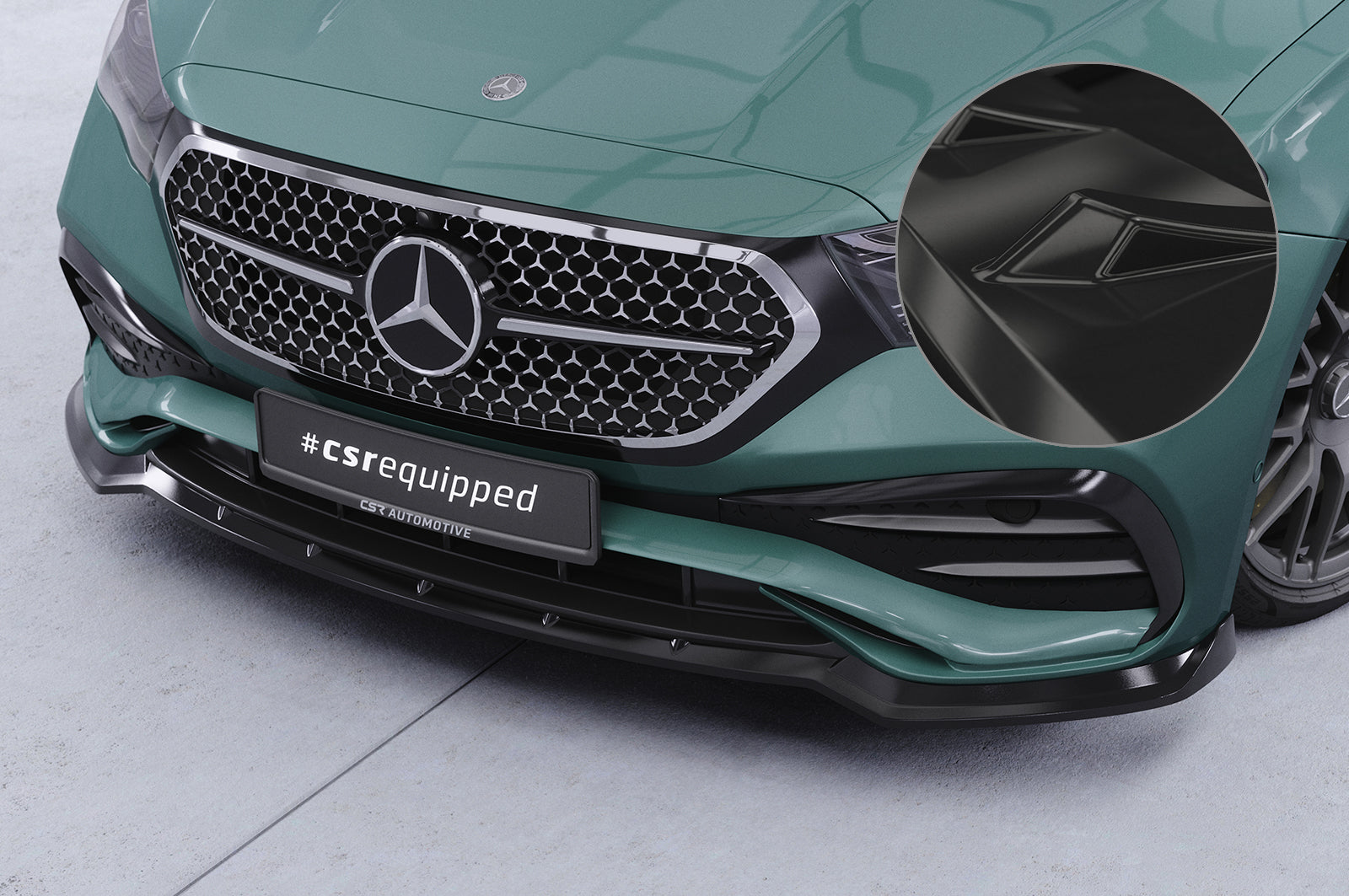 CSR Frontspoiler | Cup-Spoilerlippe mit ABE für Mercedes Benz E-Klasse W214 / S214 CSL888-G Glossy schwarz Hochglanz (keine Lackierung erforderlich)