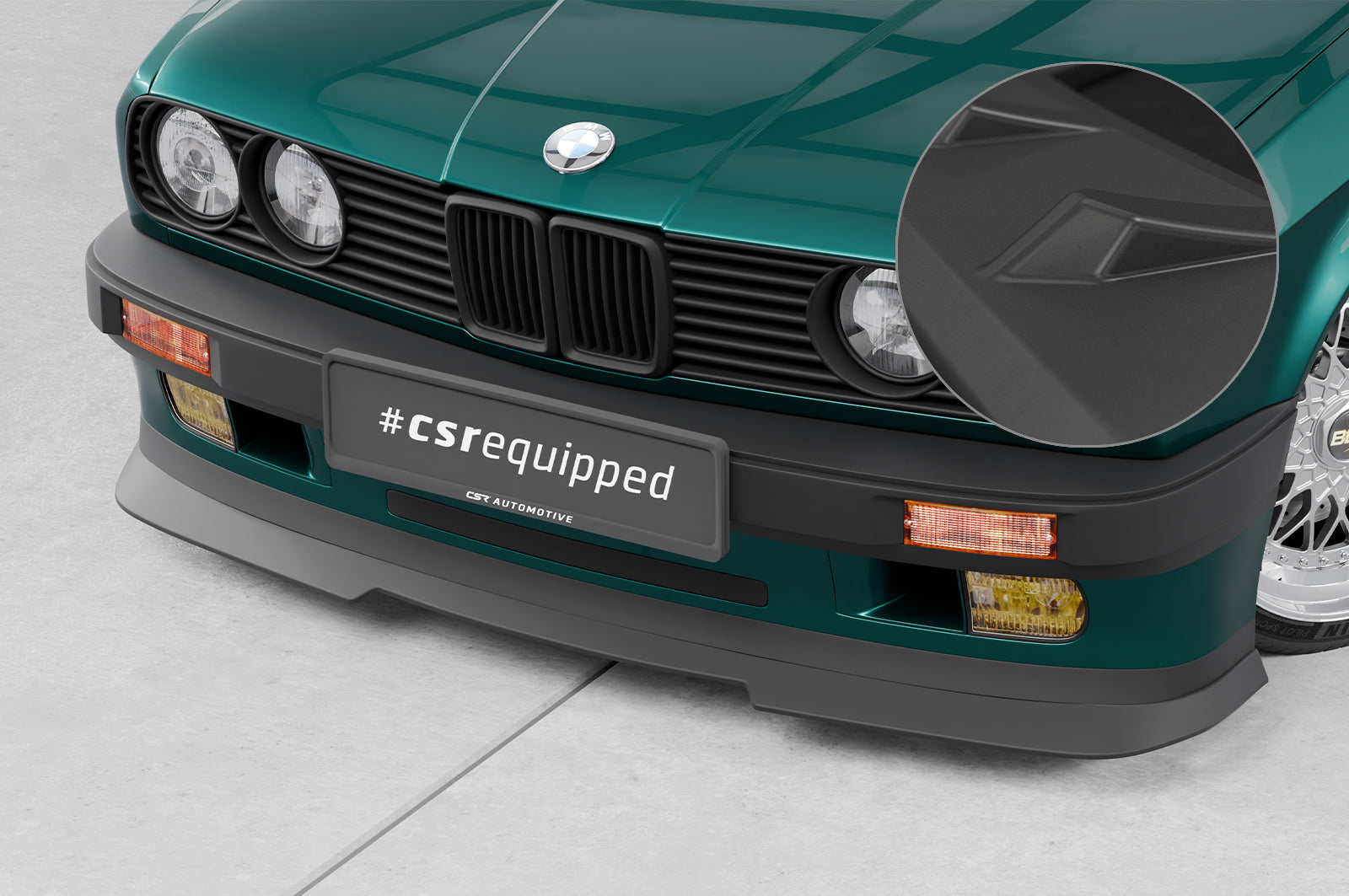 CSR Frontspoiler | Cup-Spoilerlippe mit ABE für BMW 3er E30 Coupe CSL906-L Unlackiert roh (Lackierung erforderlich)