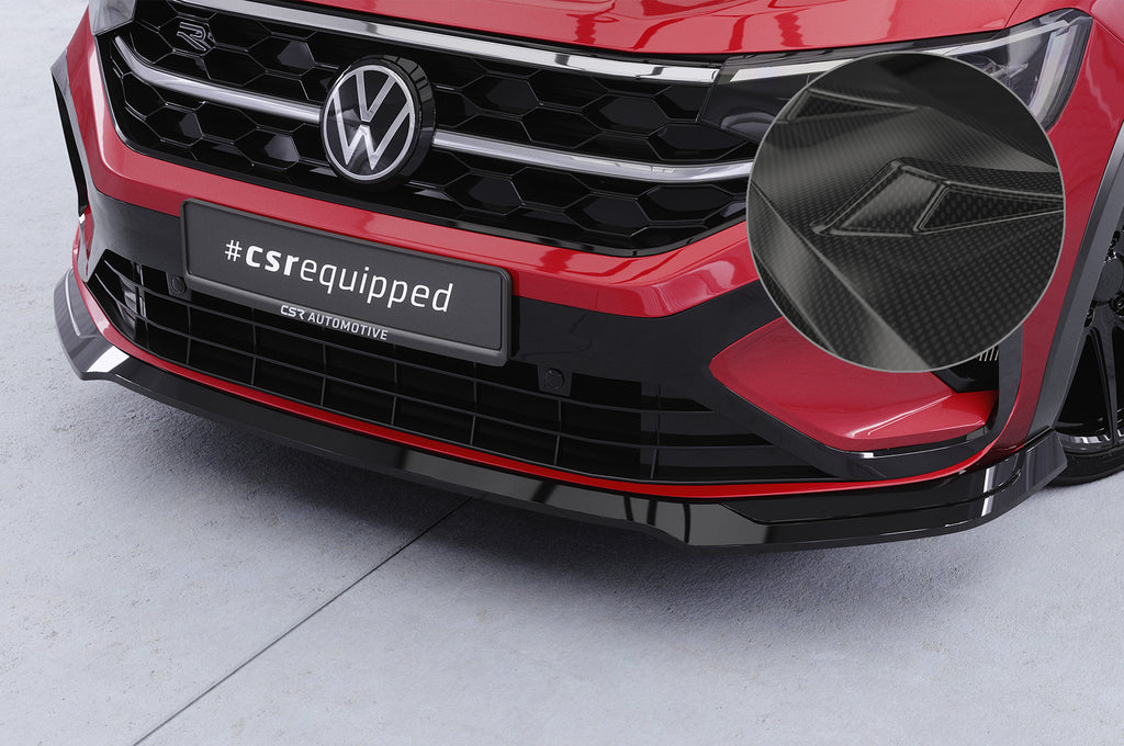 CSR Frontspoiler | Cup-Spoilerlippe mit ABE für VW Taigo (Typ CS) CSL924-C Carbon Look Hochglanz (keine Lackierung erforderlich)