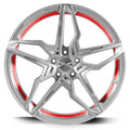 CORSPEED Corspeed KHARMA Silver-brushed-Surface undercut Trimline red 8.5x19 ET43 112