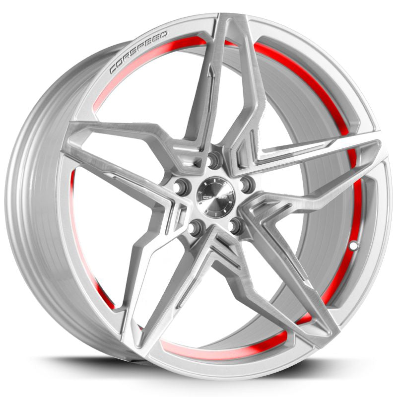 CORSPEED Corspeed KHARMA Silver-brushed-Surface undercut Trimline red 8.5x19 ET42 114