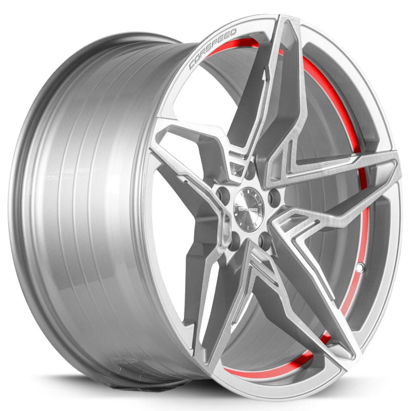 CORSPEED Corspeed KHARMA Silver-brushed-Surface undercut Trimline red 8.5x19 ET43 112