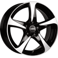 DBV Alufelge 5SP 001 schwarz glänzend, front poliert 6.5x16 ET40 4x100 Nabe 63.3 KBA 51472